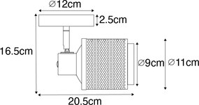 Faretto industriale nero con oro - Kayden