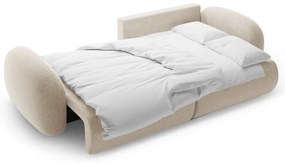 Divano angolare beige allungabile/con contenitore con rivestimento in ciniglia Tonale – Cosmopolitan Design