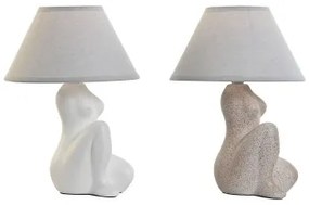 Lampada da tavolo Home ESPRIT Bianco Beige Gres 40 W 220 V 22 x 22 x 30 cm (2 Unità)