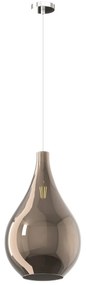 Lampadario Contemporaneo Drop 2.0 Metallo Cromo Vetro Grande Bronzo 1 Luce E27