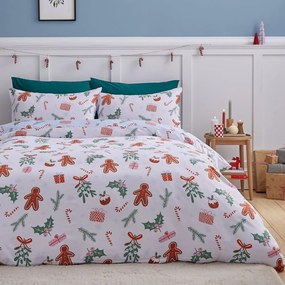Set copripiumino e federa blu in microfibra per letto matrimoniale e per letto esteso 230x220 cm Gingerbread – Catherine Lansfield