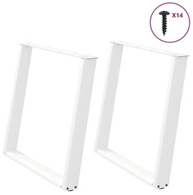 Gambe Tavolo Pranzo A U 2 Pz Bianco 90x(72-73)cm Acciaio /