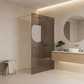 Parete doccia Rea Flexi Brown / Chrome 140