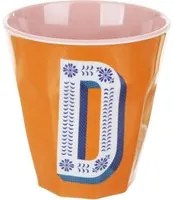 Bicchiere melammina arancione lettera D 280 ml Maiolika