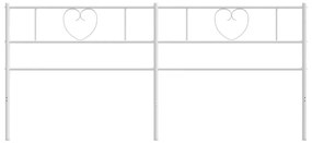 Testiera in metallo bianco 180 cm