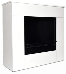 Camino a bioetanolo da terra in legno bianco Made in Italy Michelangelo 96x36x90h