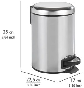 WENKO 22444100 - Cestino LEMAN 17x25 cm acciaio inox/argento/nero