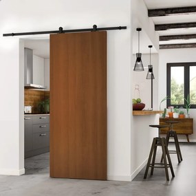 Porta scorrevole reversibile Schubert in mdf marrone, L 93 x H 212 cm, con binario Retro