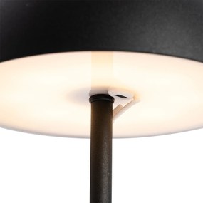 Lampada da tavolo da esterno ricaricabile nera dimmerabile a 3 livelli - Keira
