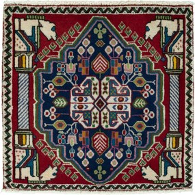 Shiraz Tappeto 60 x 60 Blu (Iran) Annodato A Mano