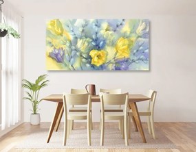 Stampa su tela – Tulipani gialli in acquerello