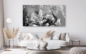 Stampa su tela – Peonie dipinte moderne in bianco e nero