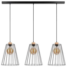 Spot-Light DO19319304 - Lampadario a sospensione con filo ORAZIO 3xE27/60W/230V pino