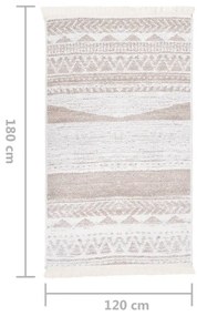 Tappeto Beige 120x180 cm in Cotone