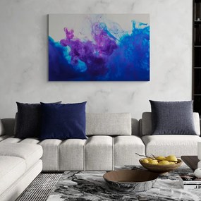 Stampa su tela – Inchiostro in sfumature blu-viola