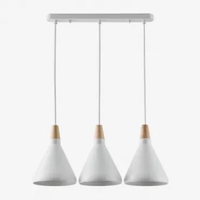 Lampada da Soffitto in Metallo a 3 Punti Luce Ebrien Bianco - Sklum