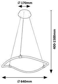 Rabalux 72253 - Lampadario LED a sospensione con filo SERENA LED/34W/230V 4000K
