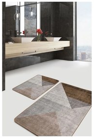 Set di tappetini per il bagno grigi/marroni in velluto 2 pz 60x100 cm – Mila Home