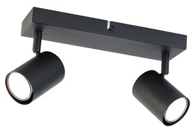 Plafoniera intelligente rettangolare nera con 2 GU10 Wi-Fi - Jeana