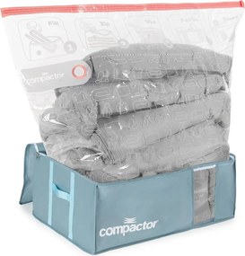 Set di organizer per vestiti sottovuoto in plastica 3 pz 65x45x27 cm Blue Edition - Compactor