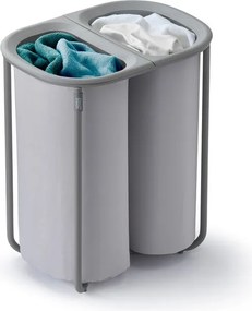 Cesta per il bucato grigio chiaro in tessuto 2x40 l Duo – Joseph Joseph
