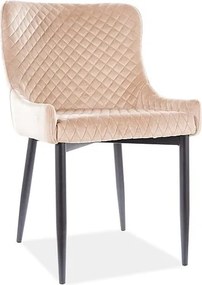 Sedia in velluto Colin B Beige - L51 x H45 x H84 cm