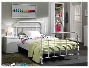 Letto per bambini in metallo bianco, 120 x 200 cm New York - Vipack