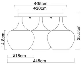 Globo 15548-3DW - Lampadario a plafone MAXY 3xE27/40W/230V bianco