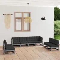 Set Divani da Giardino 8 pz con Cuscini Legno Massello Pino 3076481