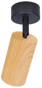 Brilagi - Faretto SELE 1xGU10/30W/230V nero/decorazioni in rovere