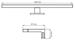 Illuminazione a LED per specchi da bagno MILOS LED/5W/230V 4000K 30 cm IP44 nero