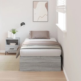 Struttura letto con contenitore grigio sonoma 90x190 cm