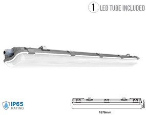 Plafoniera 150cm Con 2 Tubi Led Da 22W Incluso Bianco Neutro 4000K IP65 Tri Proof Led Lamp Light SKU-6388