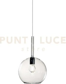 Lampadario a sospensione vetro 1555 grande trasparente 1 luce attac...