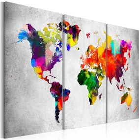 Quadro Artistic World  Triptych  Colore Grigio, Dimensioni e Misure 120x80