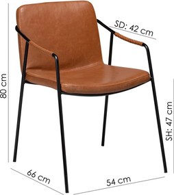 Sedia da pranzo in similpelle marrone Boto - DAN-FORM Denmark