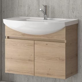 Mobile bagno 80 cm sospeso con 2 ante BN-80A - KAMALU