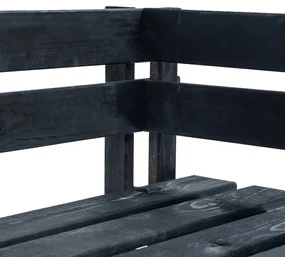 Panca da giardino angolare con pallet in legno nera
