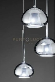 Beba sospensione 1 luce attacco g9 vetro cromo d.15cm rosone bianco