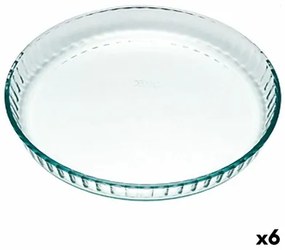 Stampo da Forno Pyrex Classic Rotondo Piano Trasparente 25 x 25 x 4 cm (6 Unità)