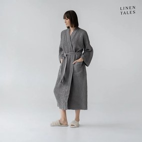 Vestaglia grigio scuro taglia S/M Dark Grey - Linen Tales