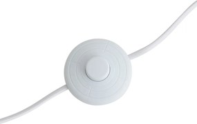 Lampada da terra a treppiede in legno con paralume a righe beige e marrone 50 cm - Lou