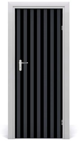 Poster adesivo per porta Strisce nere e grigie 75x205 cm