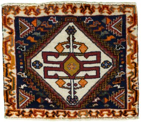 Shiraz Tappeto 40x50 Rosso (Iran) Annodato A Mano