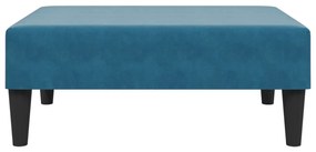 Poggiapiedi blu 77x55x31 cm in velluto