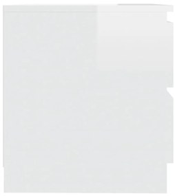 Comodino bianco lucido 50x39x43,5 cm in truciolato