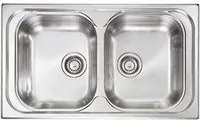 Lavello PIZZICA 86x50 2 vasche ACCIAIO INOX 011344.X1.01.2016