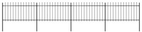 Recinzione Da Giardino Con Punta A Lancia Acciaio 6,8x1m Nera /