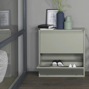 Scarpiera in metallo grigio-verde Billy - Spinder Design