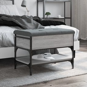 Panca Porta Scarpe Grigio Sonoma 62x42x45 Cm Legno Multistrato /